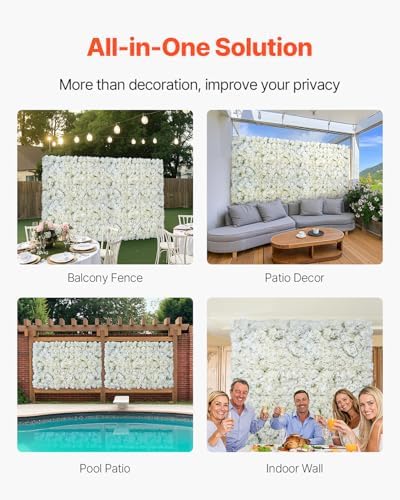 3D Flower Wall Panel, 24 PCS 15 x 15 inch, Artificial Floral Wall Background Mesh Backing Mat, Seamless, alternate view 6