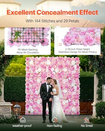 3D Flower Wall Panel, Artificial Floral Wall Background Mesh Backing Mat, Seamless Design&Easy Installation for, alternate