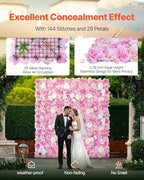3D Flower Wall Panel, Artificial Floral Wall Background Mesh Backing Mat, Seamless Design&Easy Installation for, alternate