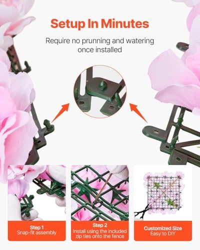 3D Flower Wall Panel, Artificial Floral Wall Background Mesh Backing Mat, Seamless Design&Easy Installation for, alternate