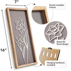3d Framed Wall Art, Set of 4, Floral Boho Wall Decor, alternate view 3