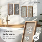 3d Framed Wall Art, Set of 4, Floral Boho Wall Decor, alternate view 5