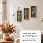 3d Green Wall Art, Wooden Botanical Wall Decor, Set of 3, alternate view 3