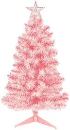3FT Pink Premium Hinged Artificial Holiday Small Mini Christmas Tree for Tabletop, Home, Office, Indoor and