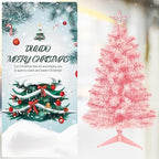 3FT Pink Premium Hinged Artificial Holiday Small Mini Christmas Tree for Tabletop, Home, Office, Indoor and, alternate view 2