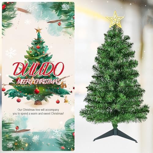 3FT Premium Hinged Artificial Holiday Small Mini Christmas Tree for Tabletop, Home, Office, Indoor and Outdoor, alternate