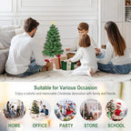 3FT Premium Hinged Artificial Holiday Small Mini Christmas Tree for Tabletop, Home, Office, Indoor and Outdoor, alternate