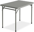 3ft Rectangular Folding Table for All-Occasion, Foldable Table with HDPE Tabletop and Steel Legs, Durable and