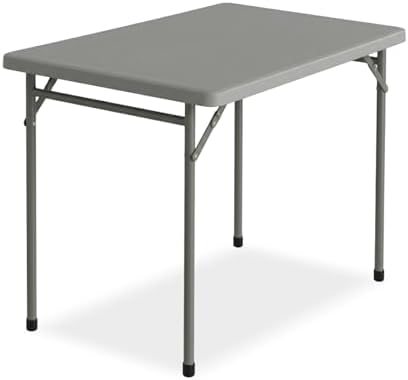 3ft Rectangular Folding Table for All-Occasion, Foldable Table with HDPE Tabletop and Steel Legs, Durable and