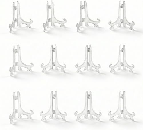 3inch Clear Plastic Easels or Stand/Plate Holders to Display Pictures or Other Items at Weddings, Home