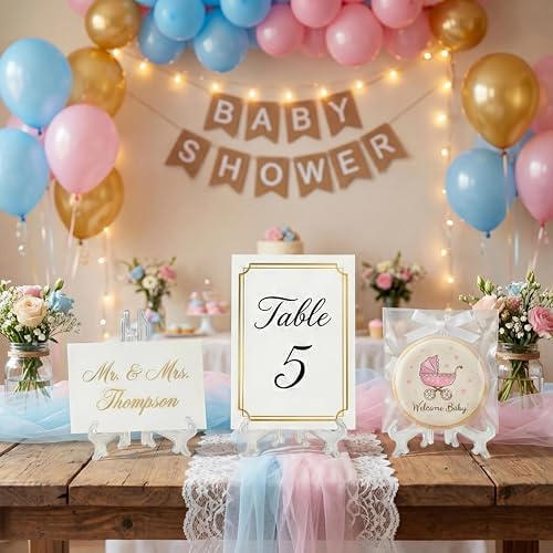 3inch Clear Plastic Easels or Stand/Plate Holders to Display Pictures or Other Items at Weddings, Home, alternate view 2
