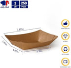 3lb Paper Food Tray 250 Pack Disposable Food Serving Holder Boat, alternate view 3