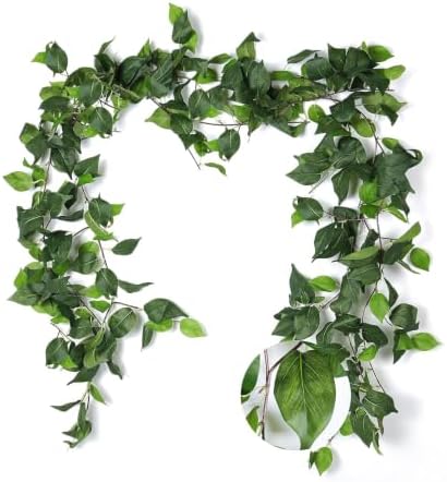 3Pc Fake Vines Artificial Ivy Garland Silk Pothos Leaf Plant 6.3Ft
