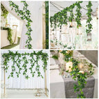3Pc Fake Vines Artificial Ivy Garland Silk Pothos Leaf Plant 6.3Ft, alternate view 3