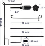 3PC Garden Flag Holder Stand, Weather-Proof Yard Flag Pole Black Metal Powder-Coated Flagpole with Tiger Clip, alternate view
