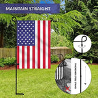 3PC Garden Flag Holder Stand, Weather-Proof Yard Flag Pole Black Metal Powder-Coated Flagpole with Tiger Clip, alternate view