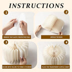 3pcs 12" Foldable Accordion Buffet Risers Cylinder White Cardboard Desserts Stands with Acrylic Plates, alternate view 3
