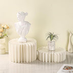 3pcs 12" Foldable Accordion Buffet Risers Cylinder White Cardboard Desserts Stands with Acrylic Plates, alternate view 6