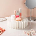 3pcs 12" Foldable Accordion Buffet Risers Cylinder White Cardboard Desserts Stands with Acrylic Plates, alternate view 7
