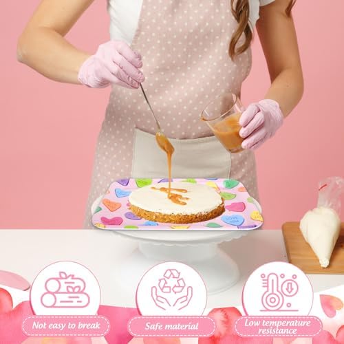 3Pcs 13 x 10 Inch Valentine's Day Serving Trays Candy Conversation Heart Platter Sweet Love Serving Dishes for, alternate