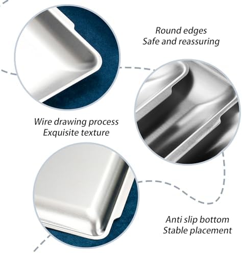 3Pcs 304 Stainless Steel Food Serving Tray, 12.6" Rectangular Serving Platters Multipurpose for Kitchen, Party, alternate