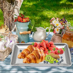 3Pcs 304 Stainless Steel Food Serving Tray, 12.6" Rectangular Serving Platters Multipurpose for Kitchen, Party, alternate