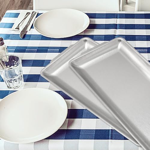 3Pcs 304 Stainless Steel Food Serving Tray, 12.6" Rectangular Serving Platters Multipurpose for Kitchen, Party, alternate