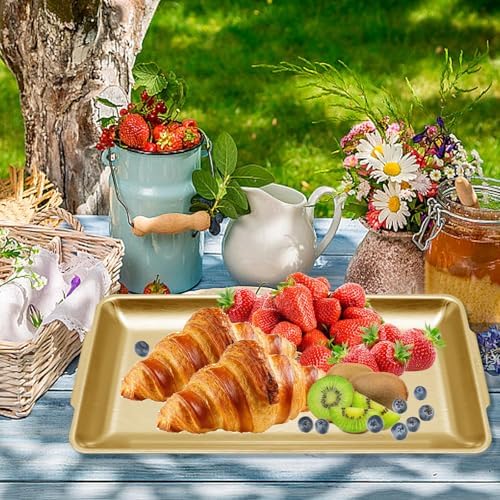 3Pcs 304 Stainless Steel Food Serving Tray, 12.6" Rectangular Serving Platters Multipurpose for Kitchen, Party, alternate