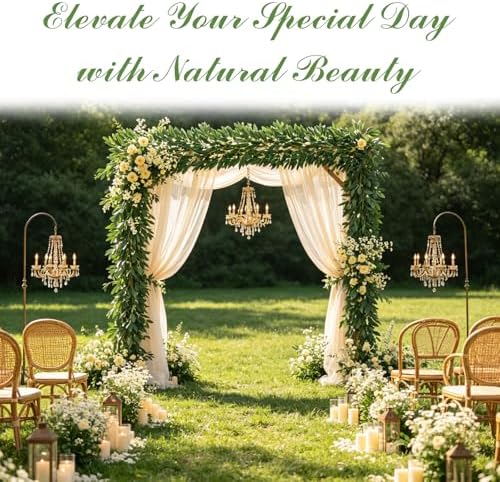 3Pcs 6.5FT Artificial Olive Leaves Vine, Silk Fake Olive Garland, alternate view 5