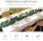 3Pcs 6.5FT Artificial Olive Leaves Vine, Silk Fake Olive Garland, alternate view 6