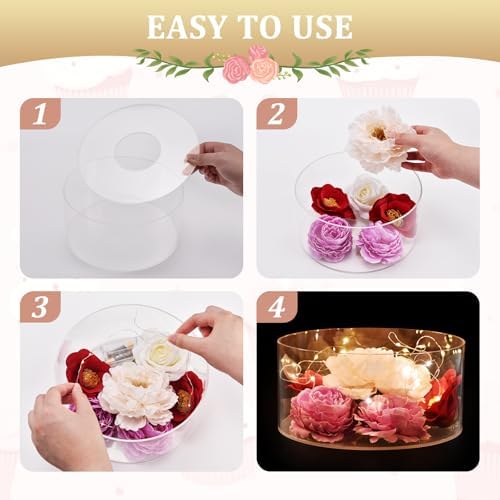 3Pcs Acrylic Cake Display Stand 6'' 10'' 12'' Round 3 Tier Clear Cylinder Cake Box for Wedding Birthday Party, alternate view