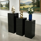 3Pcs Acrylic Cake Stands, Rectangular Pedestal for Weddings(Black) in Black, alternate view 2