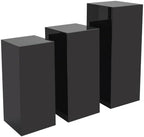 3Pcs Acrylic Cake Stands, Rectangular Pedestal for Weddings(Black) in Black, alternate view 6
