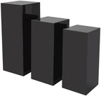 3Pcs Acrylic Cake Stands, Rectangular Pedestal for Weddings(Black) in Black, alternate view 7