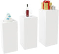 3Pcs Acrylic Cake Stands, Rectangular Pedestal for Weddings(White) in White