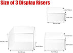 3pcs Acrylic Display Riser Stands Food Risers, Clear,6" 7" 8" in Clear, alternate view 3