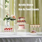 3pcs Acrylic Display Riser Stands Food Risers, Clear,6" 7" 8" in Clear, alternate view 4