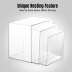 3pcs Acrylic Display Riser Stands Food Risers, Clear,6" 7" 8" in Clear, alternate view 6