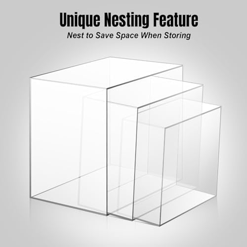 3pcs Acrylic Display Riser Stands Food Risers, Clear,6" 7" 8" in Clear, alternate view 6