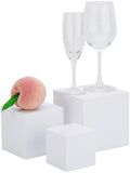 3pcs Acrylic Display Riser Stands Food Risers, White,3" 4" 5" in White