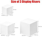 3pcs Acrylic Display Riser Stands Food Risers, White,3" 4" 5" in White, alternate view 2
