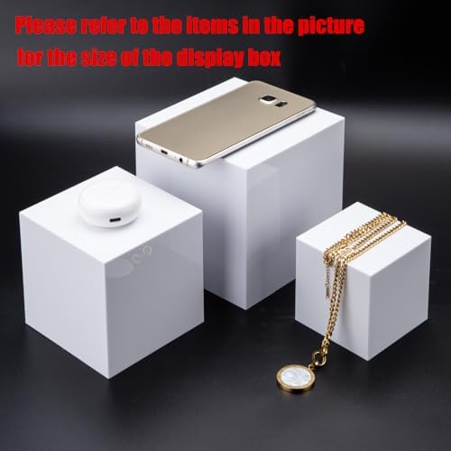 3pcs Acrylic Display Riser Stands Food Risers, White,3" 4" 5" in White, alternate view 5