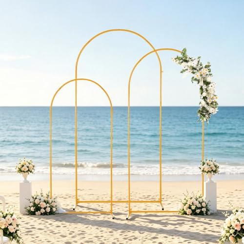 3PCS Arch Backdrop Stand 7.2/6.6/5.9FT Wedding Arches Balloon Arch Stand, alternate view 2