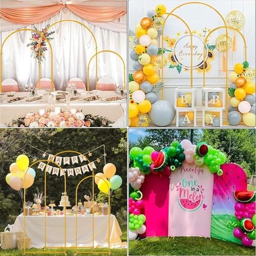 3PCS Arch Backdrop Stand 7.2/6.6/5.9FT Wedding Arches Balloon Arch Stand, alternate view 6