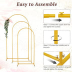 3PCS Arch Backdrop Stand 7.2/6.6/5.9FT Wedding Arches Balloon Arch Stand, alternate view 7