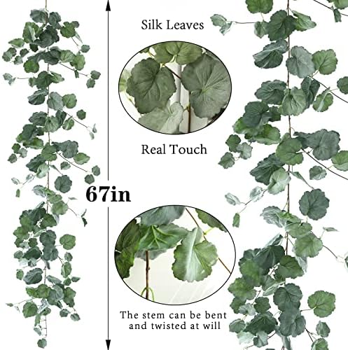 3Pcs Artificial Begonia Leaves Vine, Fake Hanging Ivy Garland, alternate view 3
