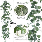 3Pcs Artificial Begonia Leaves Vine, Fake Hanging Ivy Garland, alternate view 3