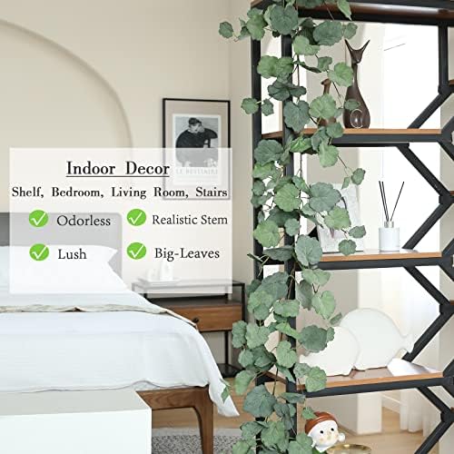 3Pcs Artificial Begonia Leaves Vine, Fake Hanging Ivy Garland, alternate view 4
