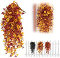 3PCS Artificial Fall Hanging Flowers Fake Mums for Outdoors in Hang Autumn Mix