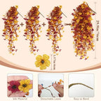 3PCS Artificial Fall Hanging Flowers Fake Mums for Outdoors in Hang Autumn Mix, alternate view 3